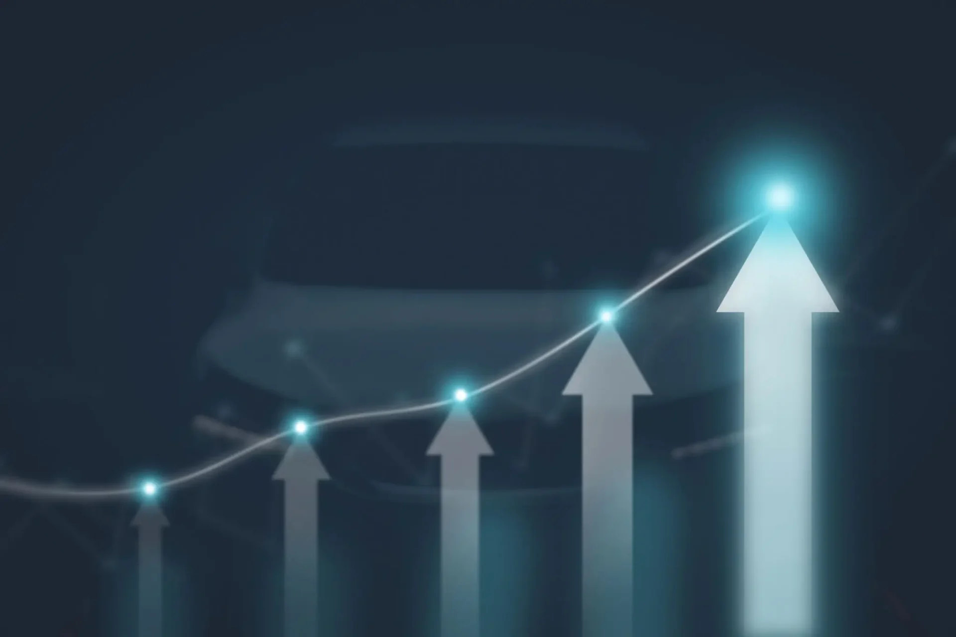 Upward arrows showing increasing performance