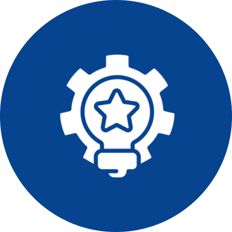 Innovation symbol with gear and star
