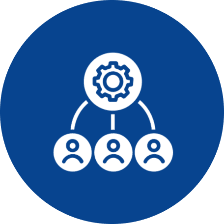Gear and people hierarchy icon