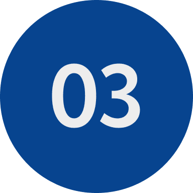 White 03 inside a blue circle