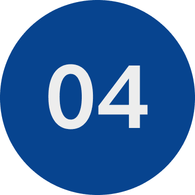 White number 04, blue background